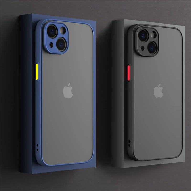 Armor Bumper Clear Phone Case Iphone 13 14 15 plus 13Mini Fundas for Iphone15 15 Pro Max Bumper Soft Silicon Hard Cover Capa