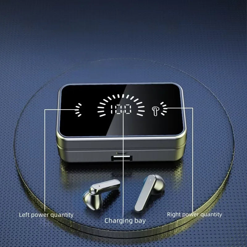 S20 Bluetooth Earphone Headphones Mirror Wireless Stereo Headset with Digital Displaytouch Control Sports Earbuds for Gaming