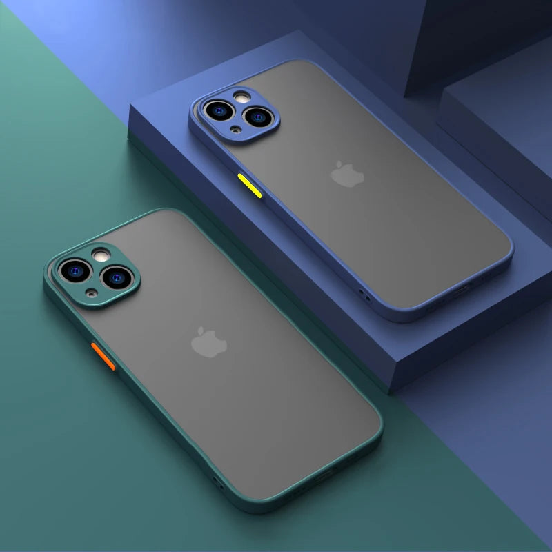 Armor Bumper Clear Phone Case Iphone 13 14 15 plus 13Mini Fundas for Iphone15 15 Pro Max Bumper Soft Silicon Hard Cover Capa