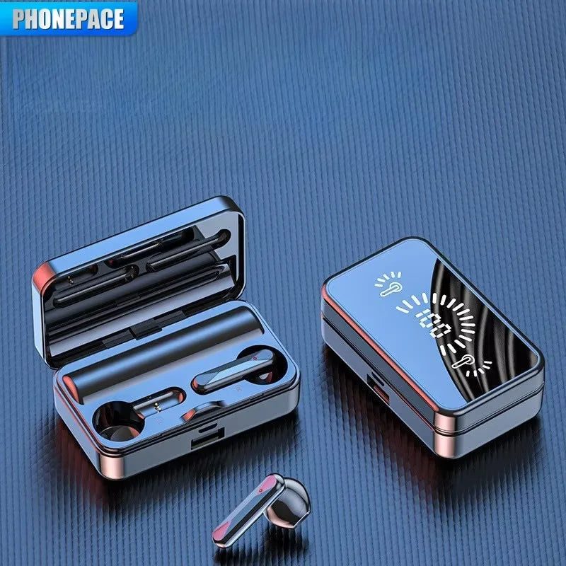 S20 Bluetooth Earphone Headphones Mirror Wireless Stereo Headset with Digital Displaytouch Control Sports Earbuds for Gaming