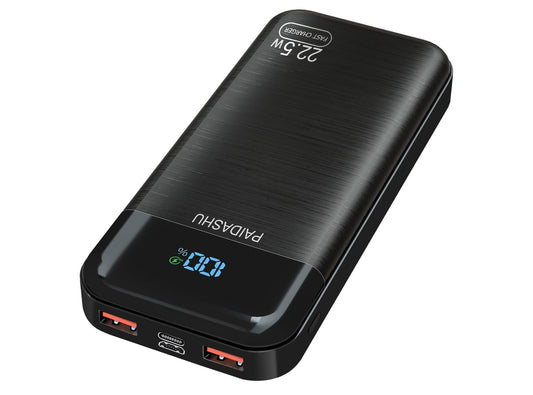 Power Bank 27.000 Mah 22,5 W PD 20W Ricarica Rapida USB C Display LED 3 Out 2 In