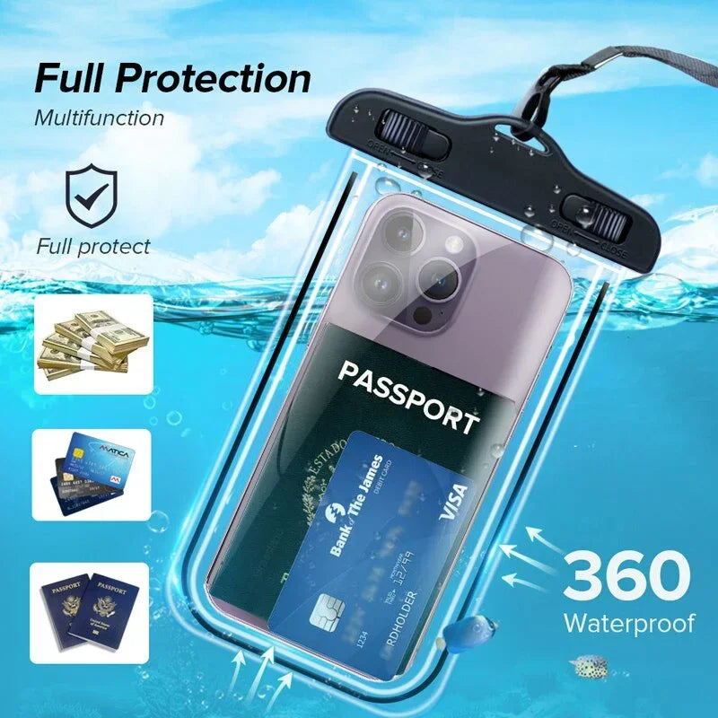 Floating Airbag Waterproof Swim Bag Phone Case for Iphone 11 12 13 14 Pro Max Samsung S23 S22 Xiaomi 13 Huawei P30 20 Lite Cover