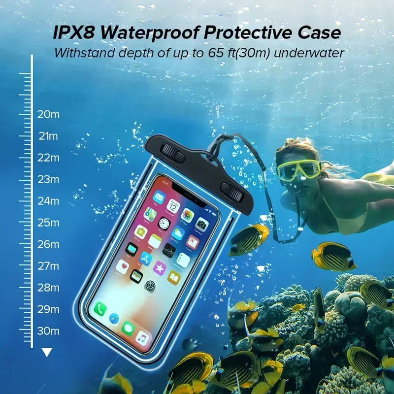 Floating Airbag Waterproof Swim Bag Phone Case for Iphone 11 12 13 14 Pro Max Samsung S23 S22 Xiaomi 13 Huawei P30 20 Lite Cover